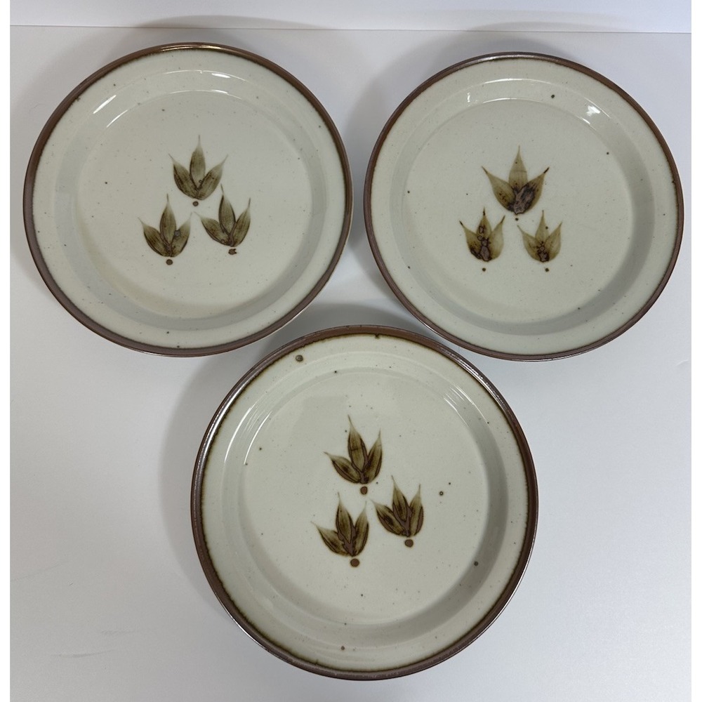 Dansk Whisper Brown Mist 8.5" Salad Plates Denmark Niels Refsgaard Set Of 3 Vtg